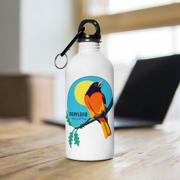 Baltimore Oriole Stainless Steel Water Bottle, 14oz