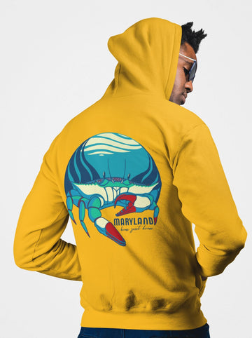 Blue Crab Hooded Sweatshirt, Unisex