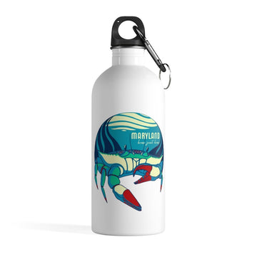 Blue Crab Stainless Steel Water Bottle, 14oz