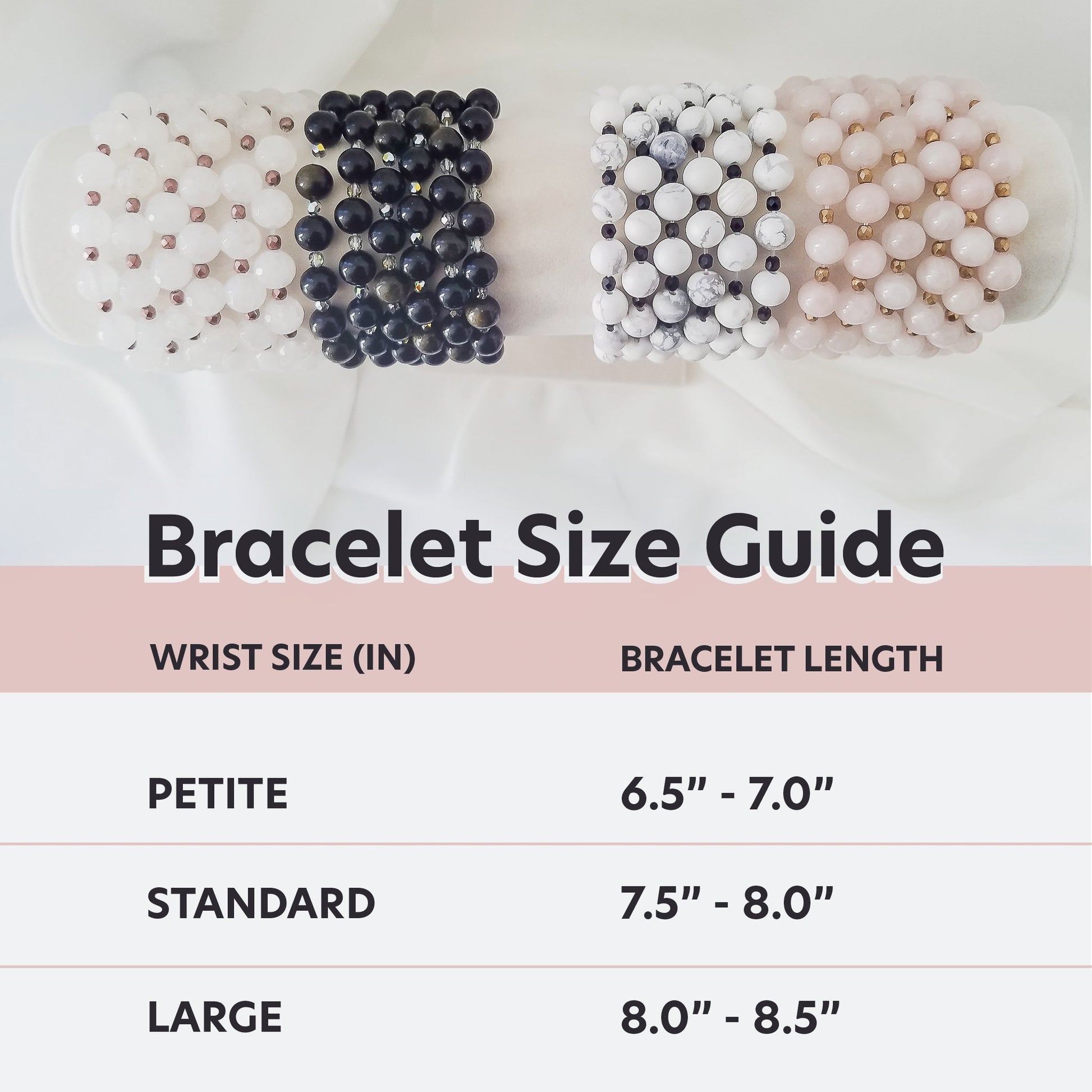 Howlite Bracelet | Natural Crystal Stretch Bracelets - Rene's Whimsies