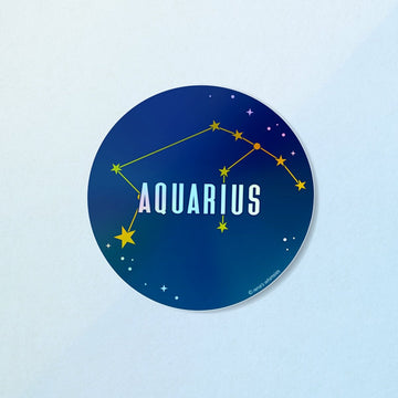 Aquarius Sticker | Iridescent Zodiac Stickers - StickersRene's Whimsies