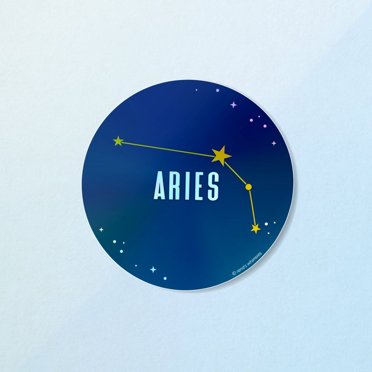 Aries Sticker | Iridescent Zodiac Stickers - StickersRene's Whimsies
