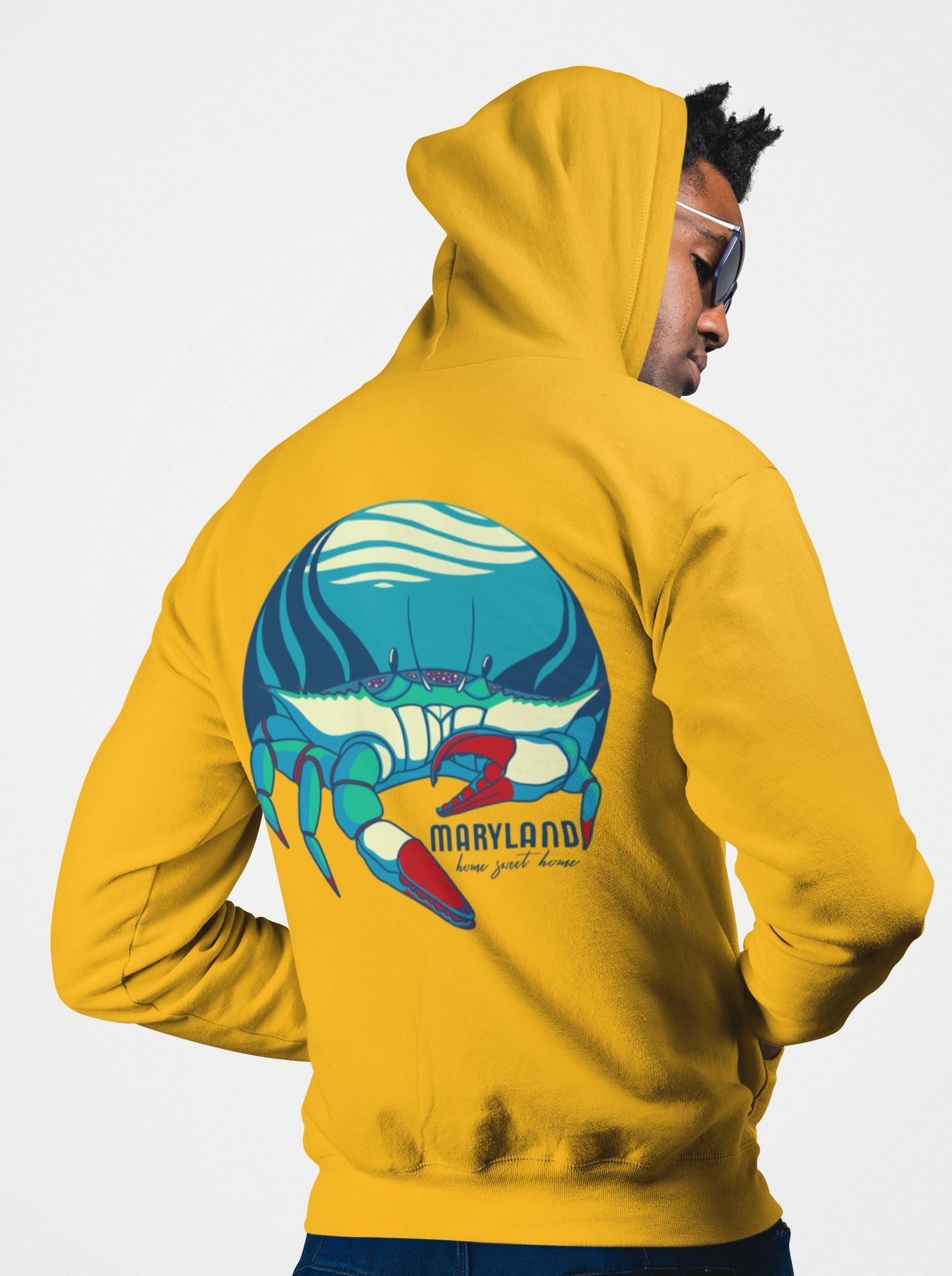 Blue Crab Hooded Sweatshirt, Unisex - Rene's Whimsies