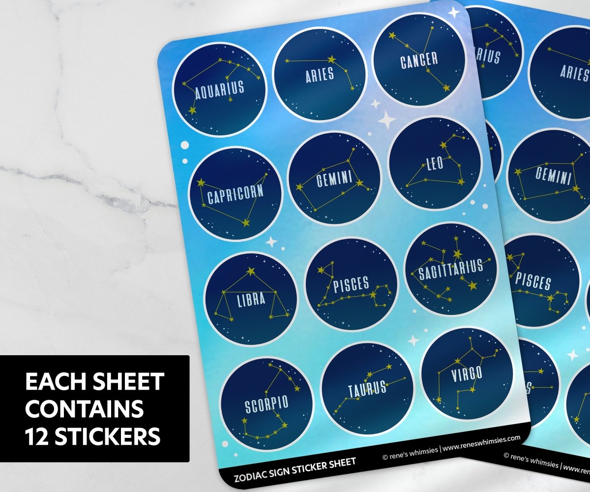 Cancer Sticker | Iridescent Zodiac Stickers - StickersRene's Whimsies
