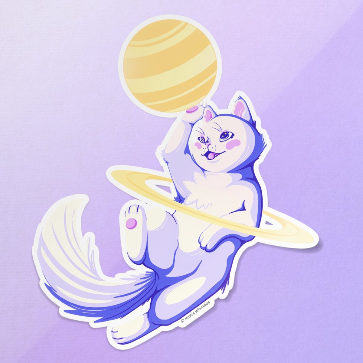 Cute Space Cat Sticker - StickersRene's Whimsies