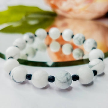 Howlite Bracelet | Natural Crystal Stretch Bracelets - BraceletRene's Whimsies