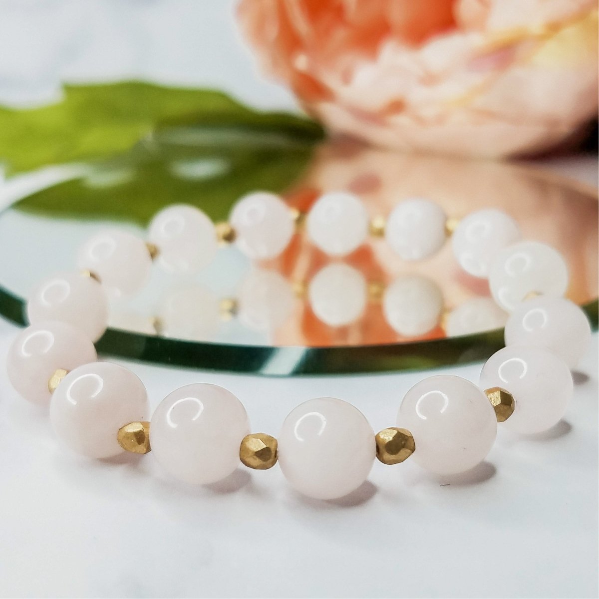 Rose Gold Bracelet | Natural Crystal Stretch Bracelets - JewelryRene's Whimsies