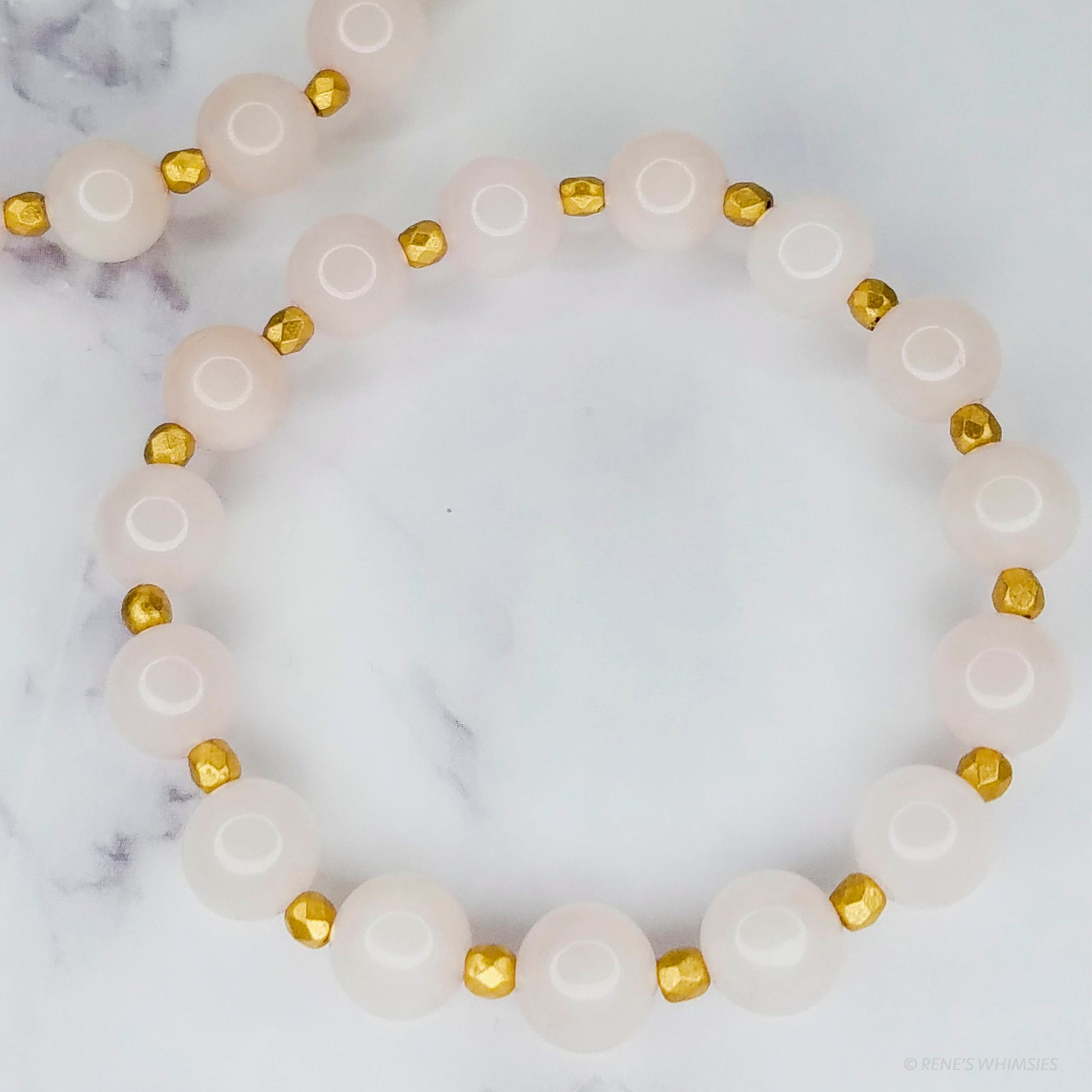 Rose Gold Bracelet | Natural Crystal Stretch Bracelets - Rene's Whimsies